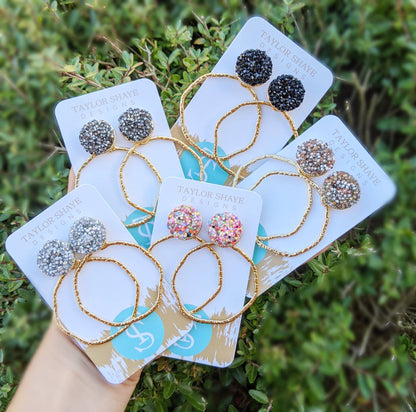 Glitter Top Hoops