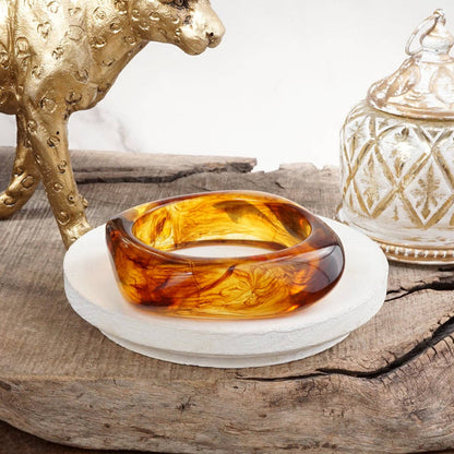 Earth Edge – Square Acrylic Chunky Statement Bangle