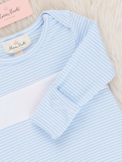 Classic Baby Blue Striped Gown