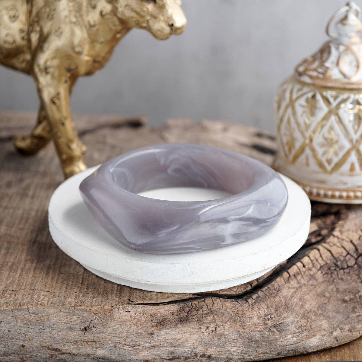 Earth Edge – Square Acrylic Chunky Statement Bangle