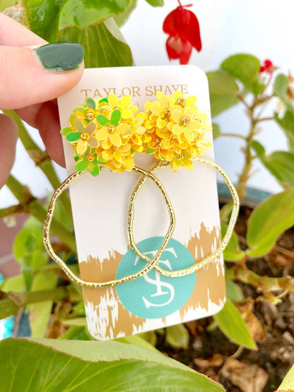 Iridescent Flower Hoops